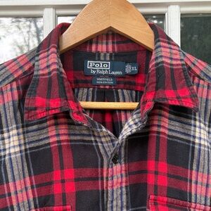 Polo/Ralph Lauren Flannel - Red and Black Oversized - XL/XXL